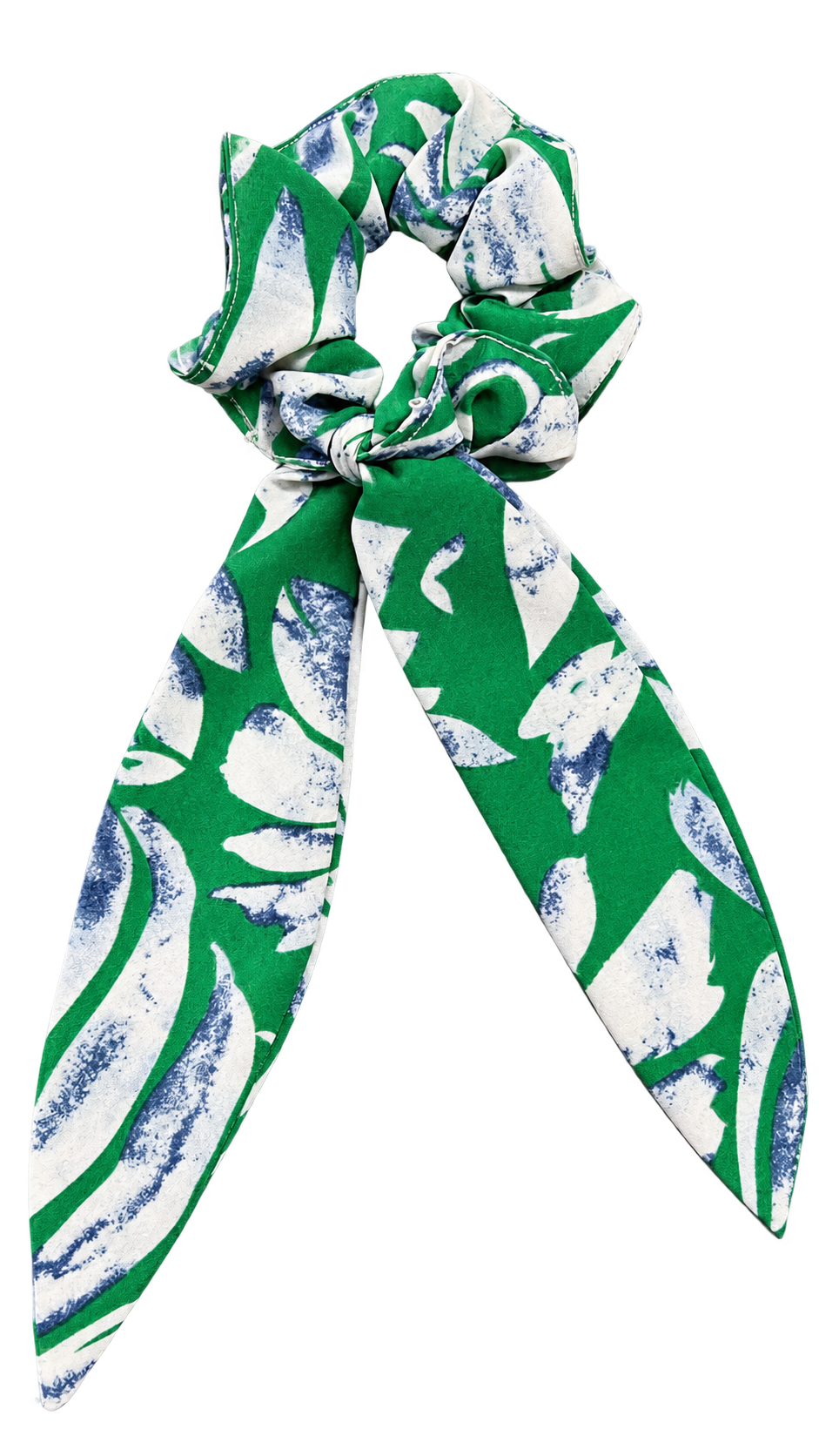 Moña conejo verde y blanco estampado