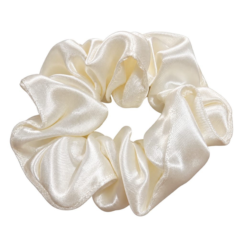 Scrunchie marfil brillante