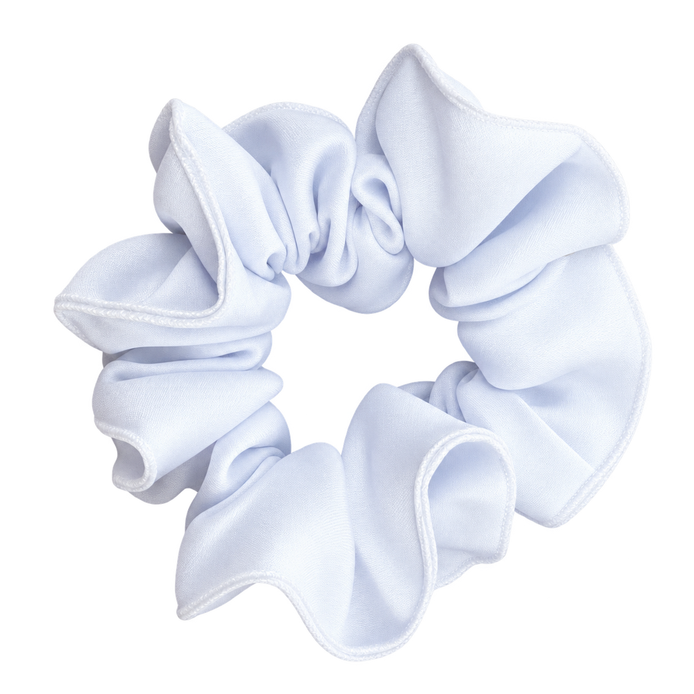 Scrunchie blanco brillante