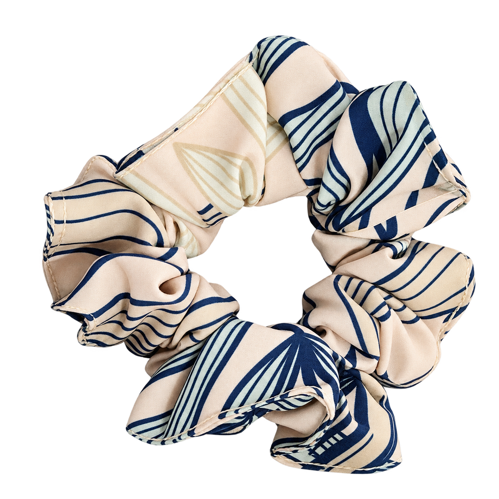 Scrunchie marfil con rayas